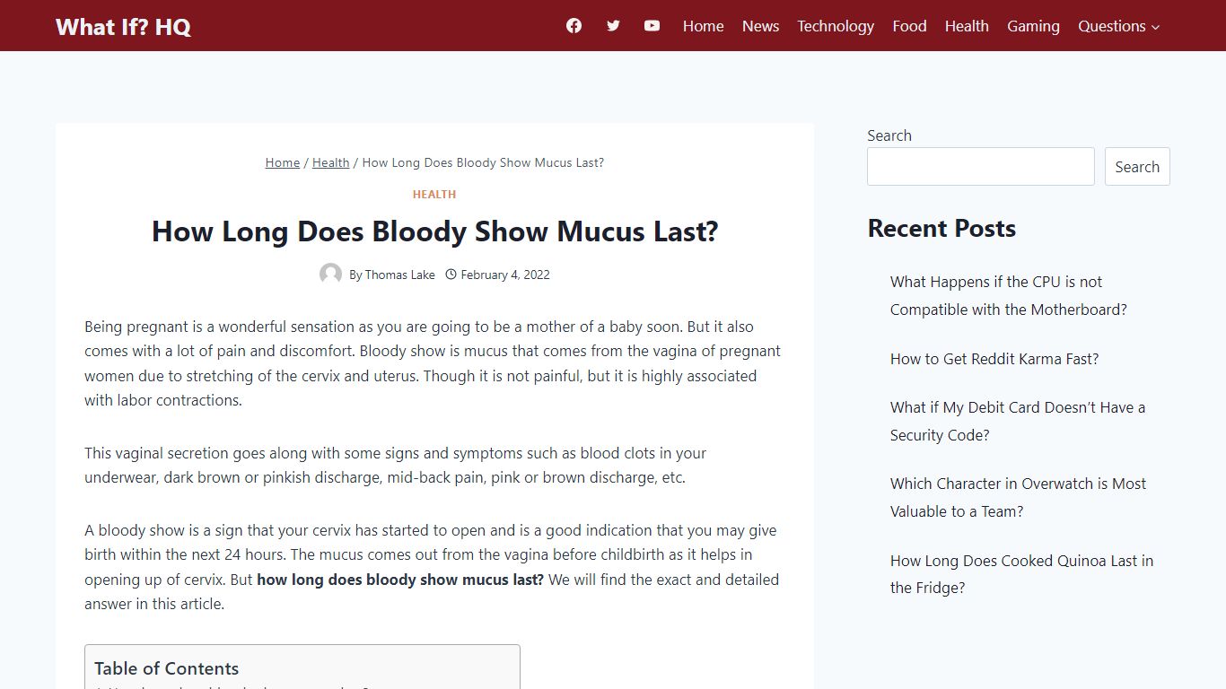 How Long Does Bloody Show Mucus Last?