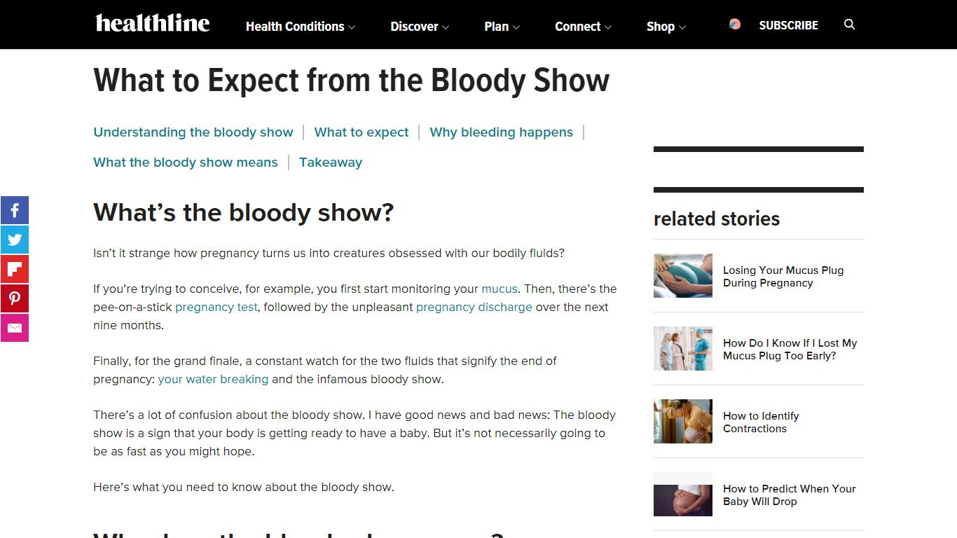 Bloody Show: What to Expect, Why Bleeding Happens, and More - Healthline